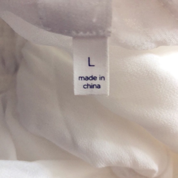 ASTR The Label white bustier blouse puff sleeve smocked button front NWOT   L - Picture 6 of 10